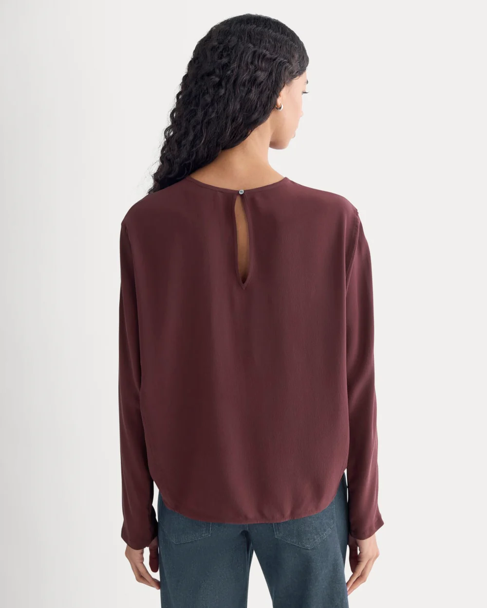 Dolman Top in Washable Silk | Deep Plum - Image 5