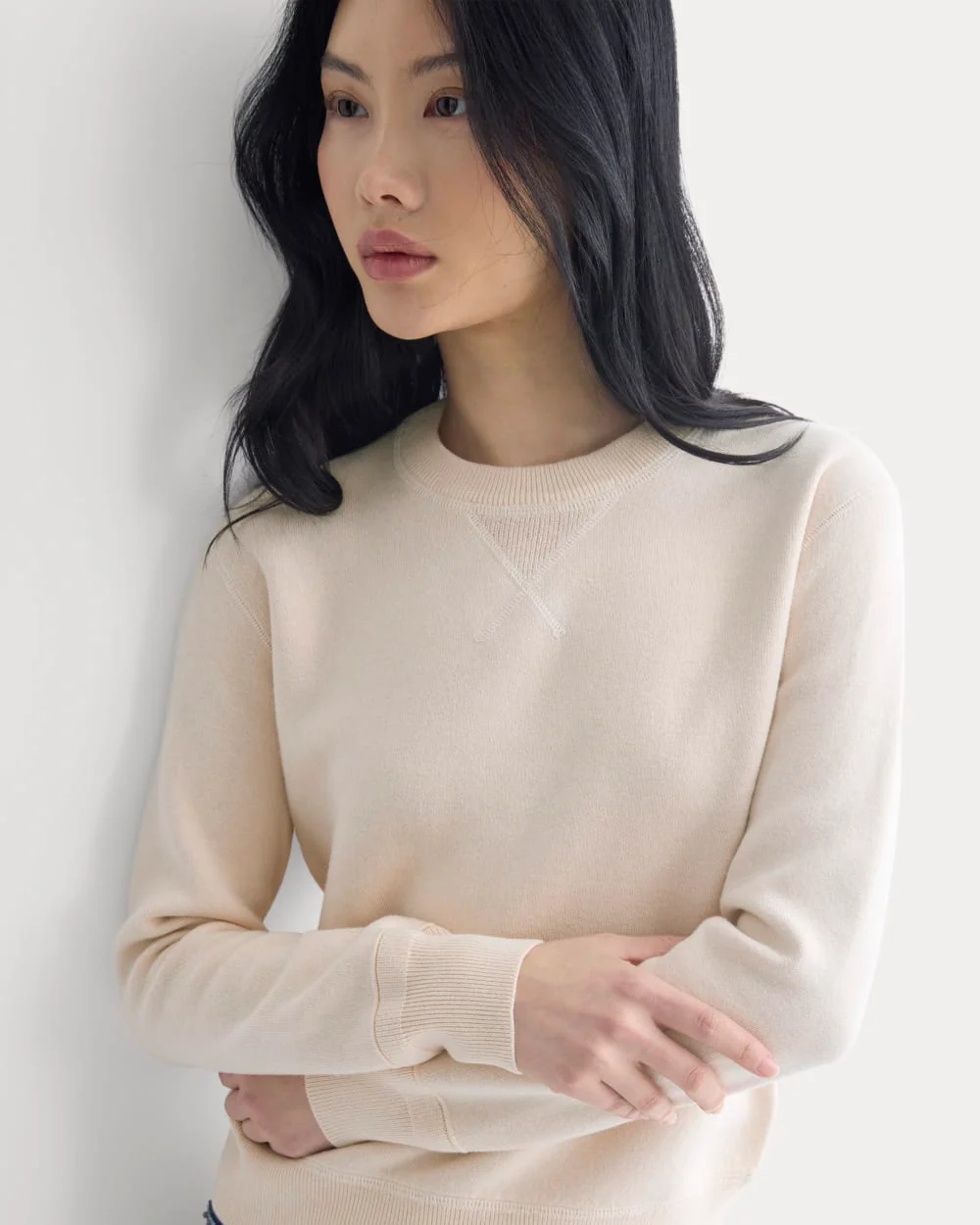 Double Knit Crew in Cotton Merino | Bone/Cream/Sand/Light Camel - Image 4
