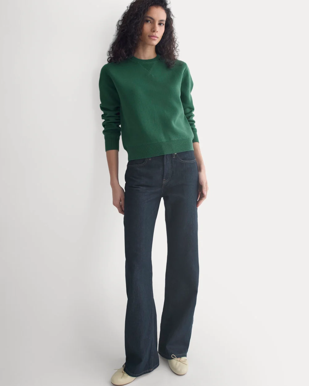 Double Knit Crew in Cotton Merino | Hunter Green - Image 5