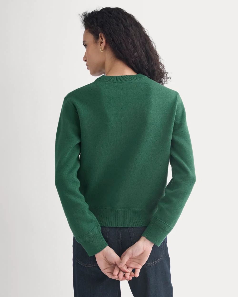 Double Knit Crew in Cotton Merino | Hunter Green - Image 6