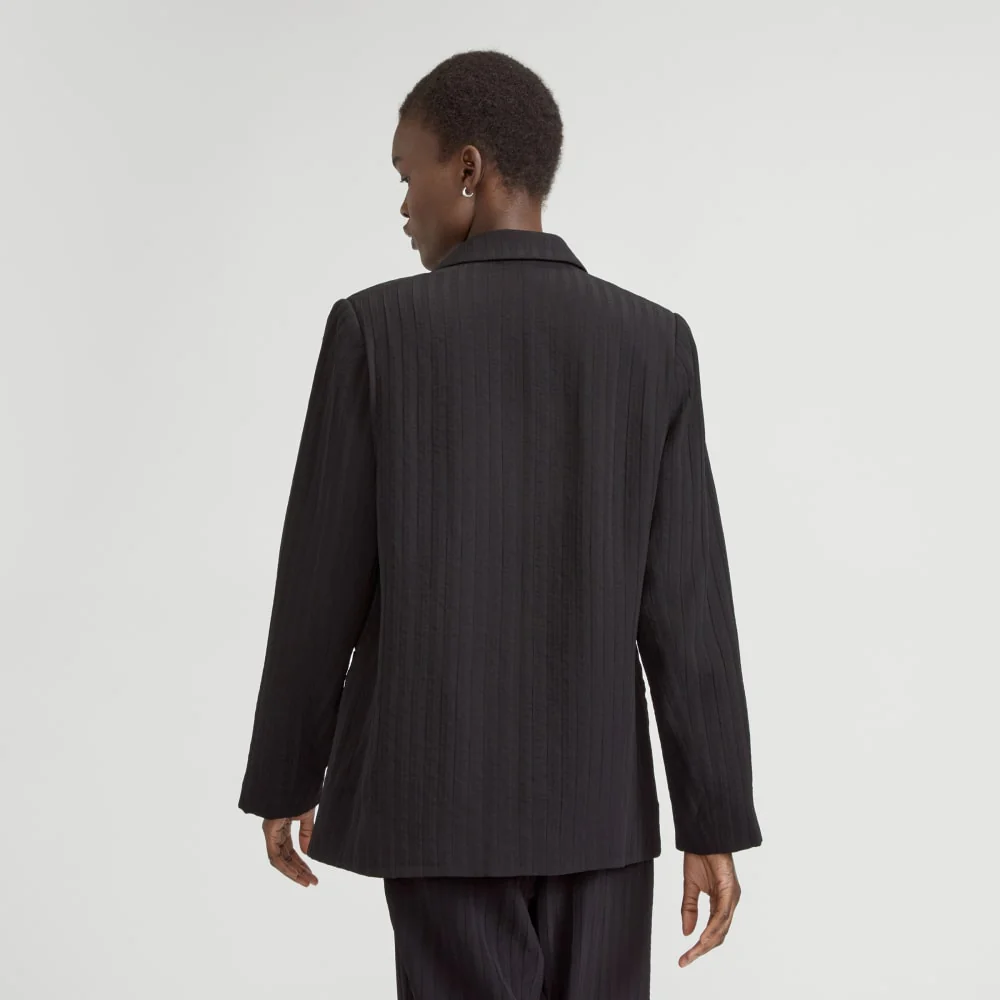 The Drapey City Stripe Blazer | Black - Image 3