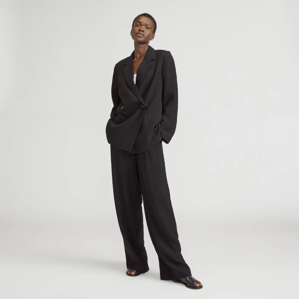 The Drapey City Stripe Blazer | Black - Image 6