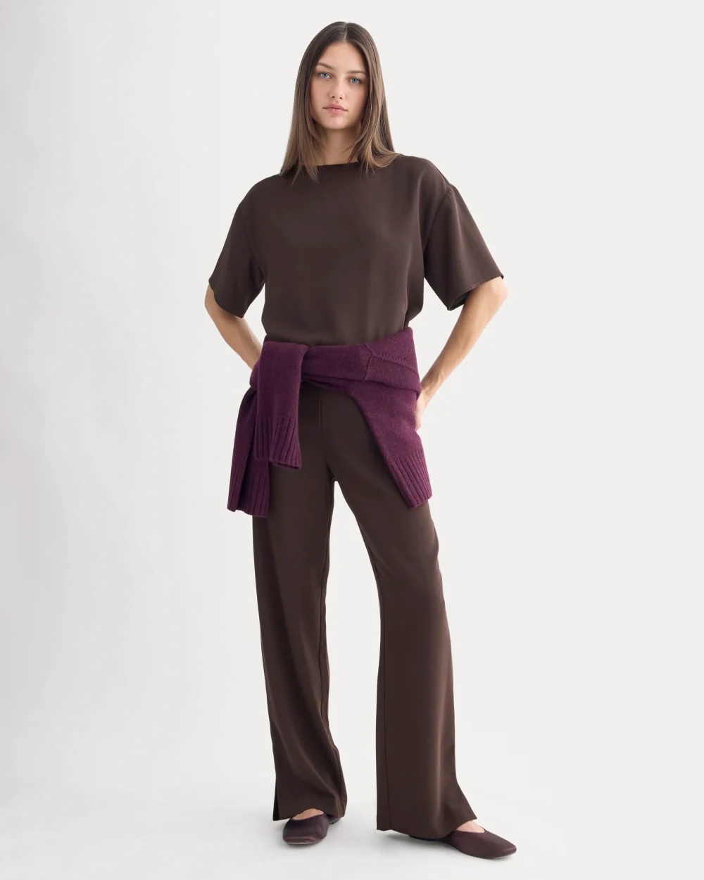 Drapey Crepe Top | Dark Chocolate - Image 3