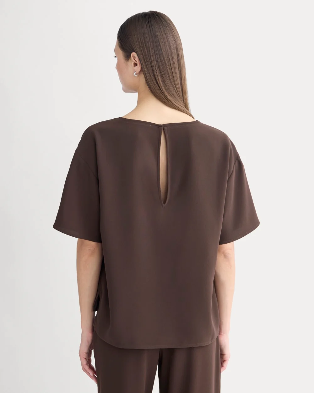 Drapey Crepe Top | Dark Chocolate - Image 5