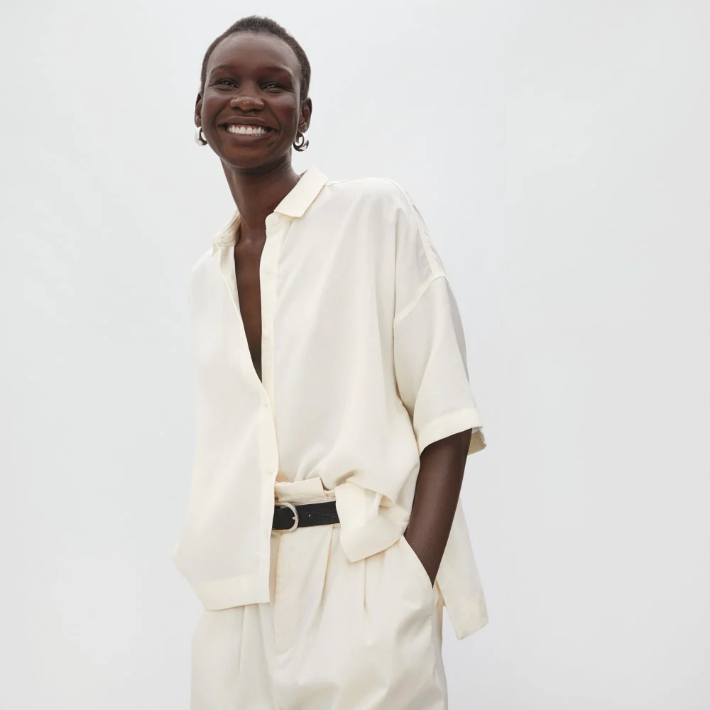 The Drapey Square Shirt | Bone - Image 2