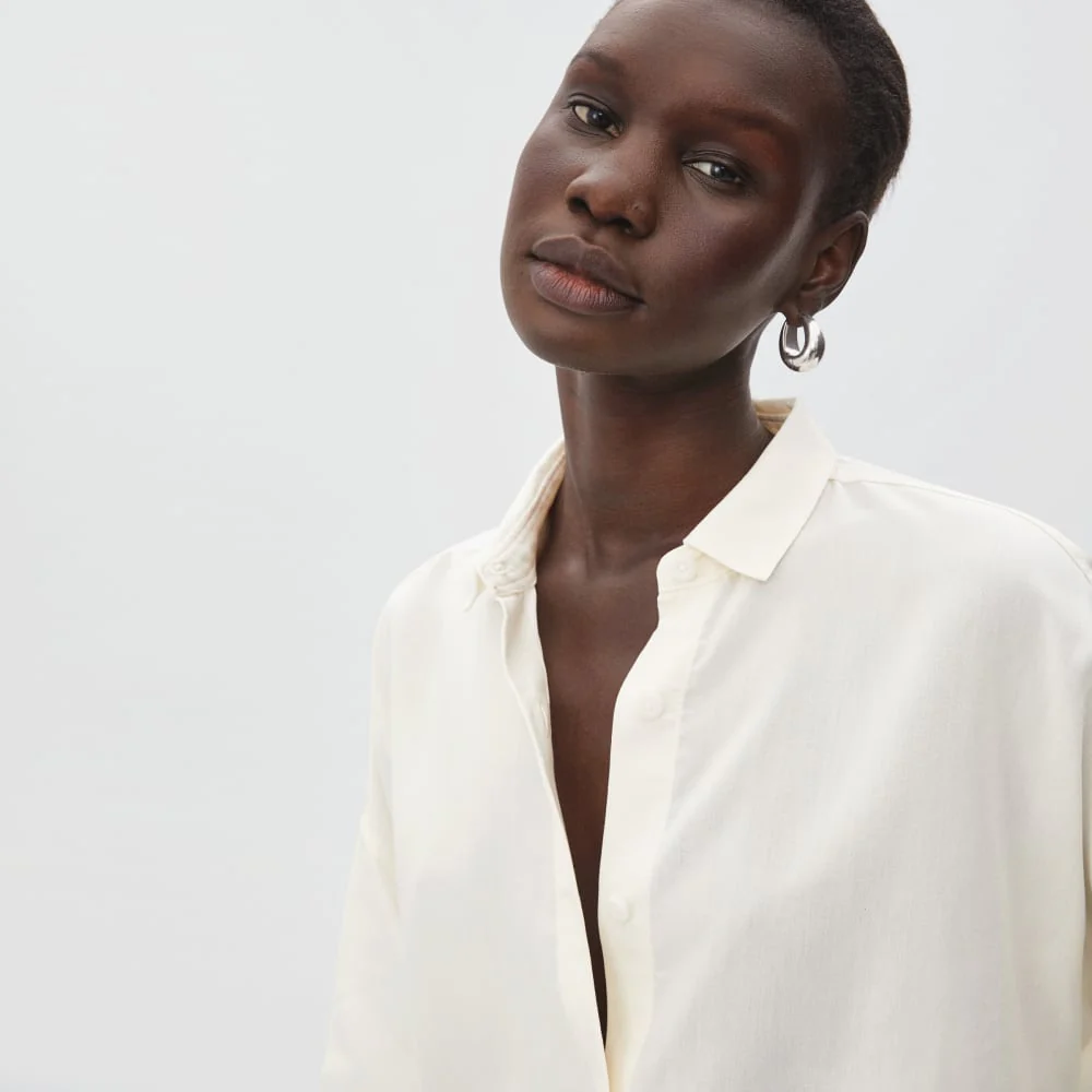 The Drapey Square Shirt | Bone - Image 5