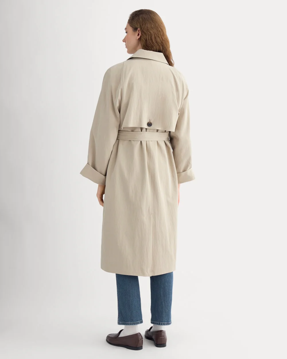 Drapey Twill Trench | Trench Coat Khaki - Image 5