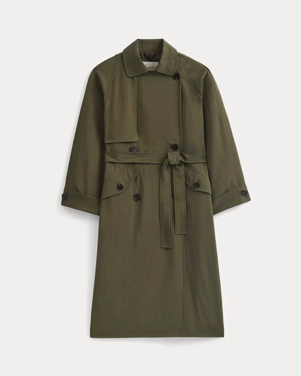 Drapey Twill Trench | Olive Night - Image 2