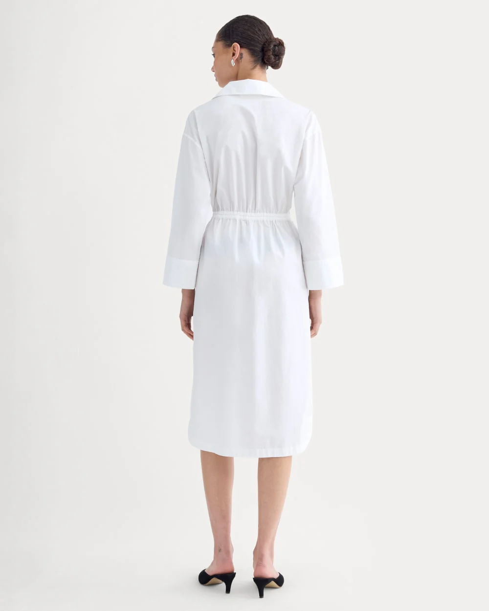 The Drawcord Shirtdress in Ultrasoft Cotton | White - Image 4