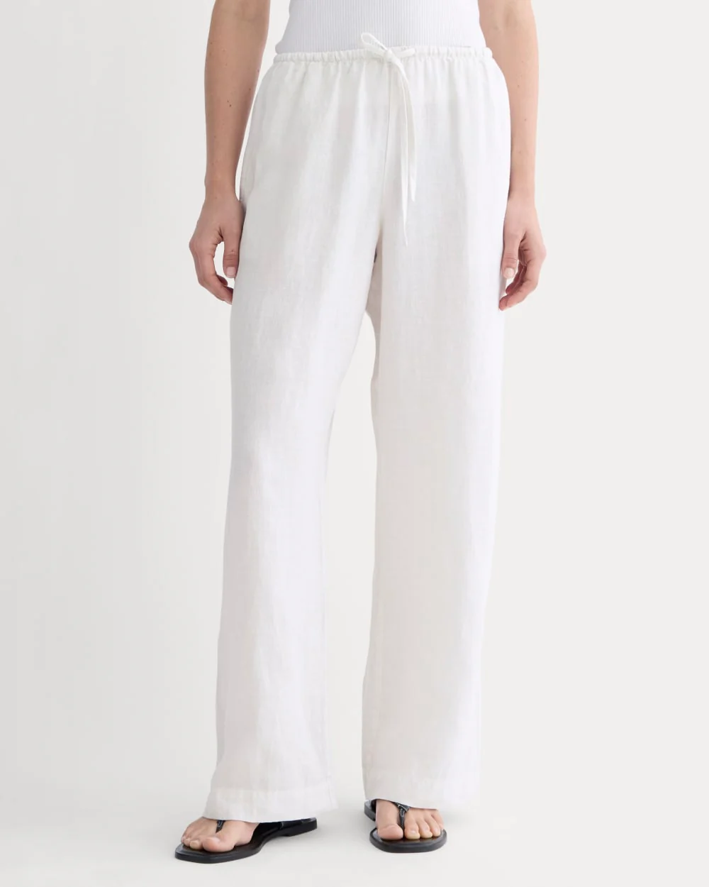 The Drawstring Pant in Linen | Natural Chambray - Image 3