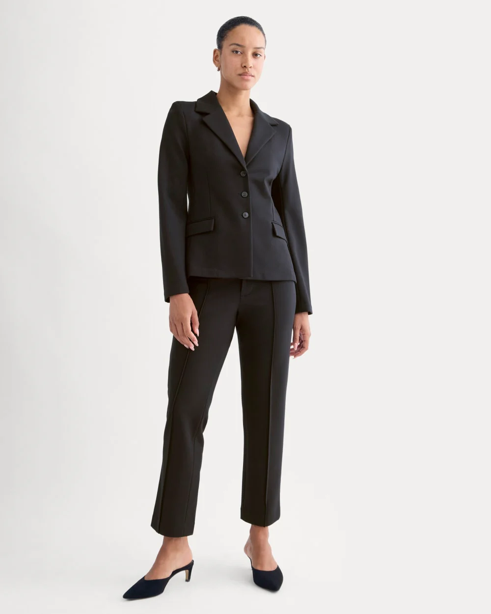 Ponte Sculpted Blazer | Black - Image 3