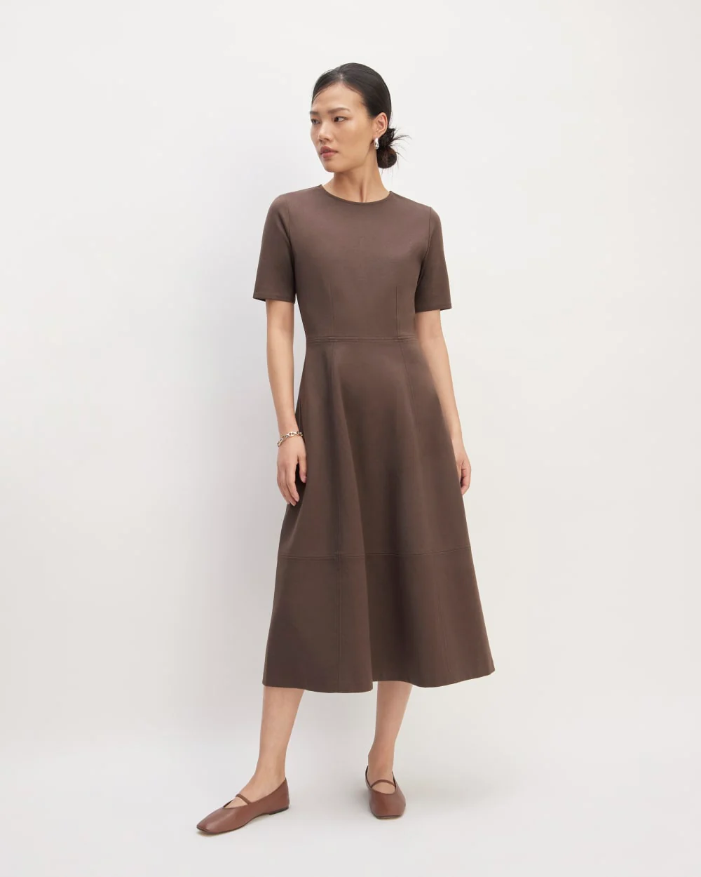 The Dream Short-Sleeve Dress | Earth Brown