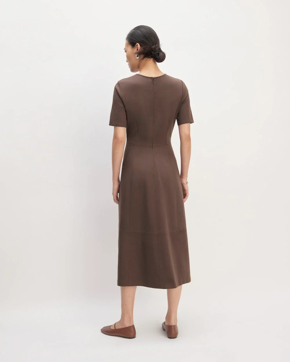 The Dream Short-Sleeve Dress | Earth Brown - Image 6