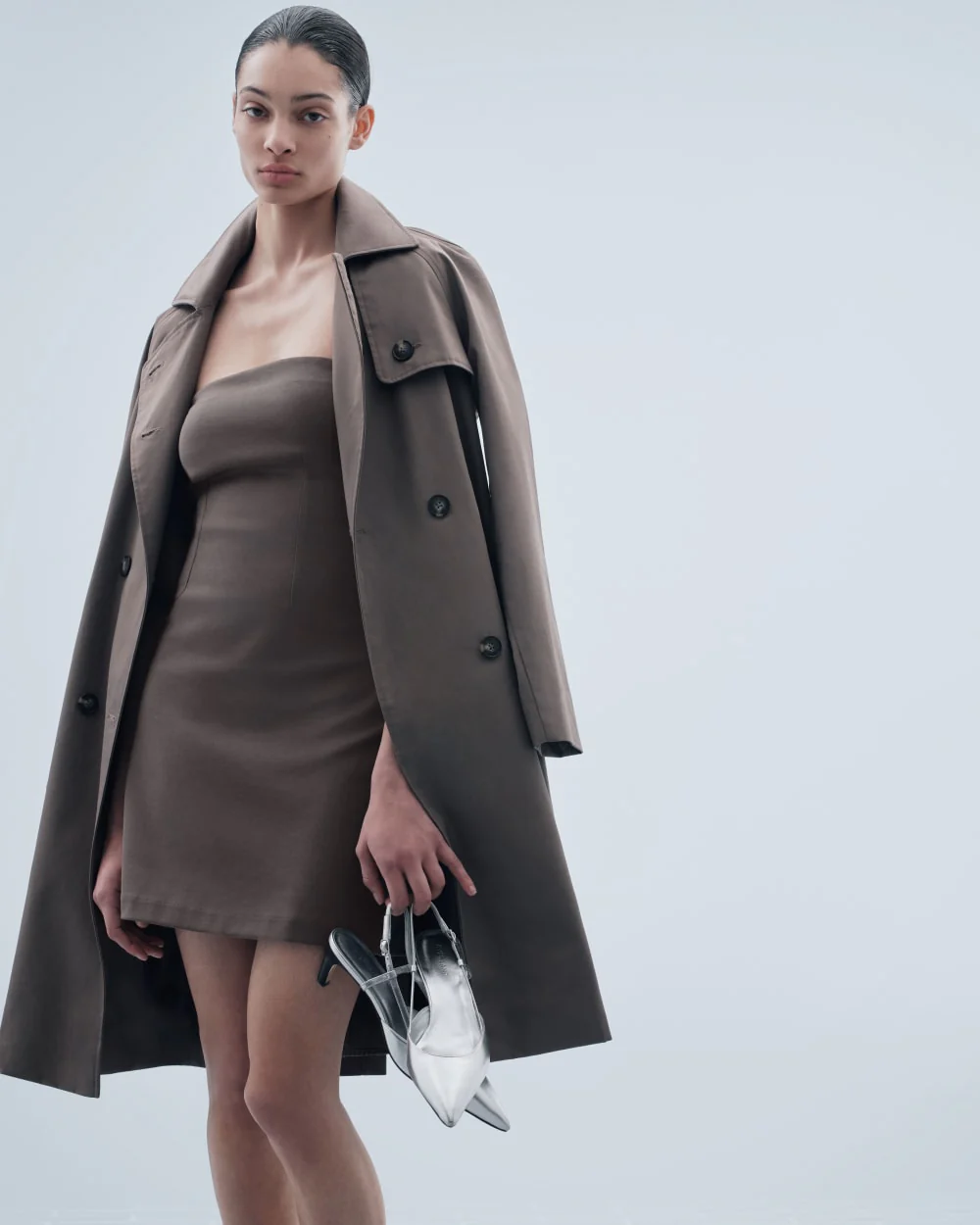 The Dream Strapless Mini Dress | Deep Taupe - Image 7
