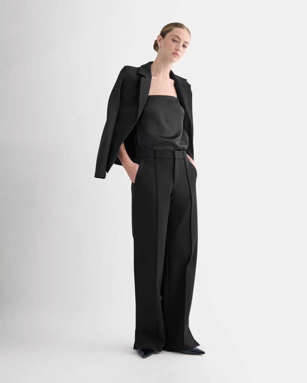 Ponte Wide-Leg Trouser | Black - Image 3
