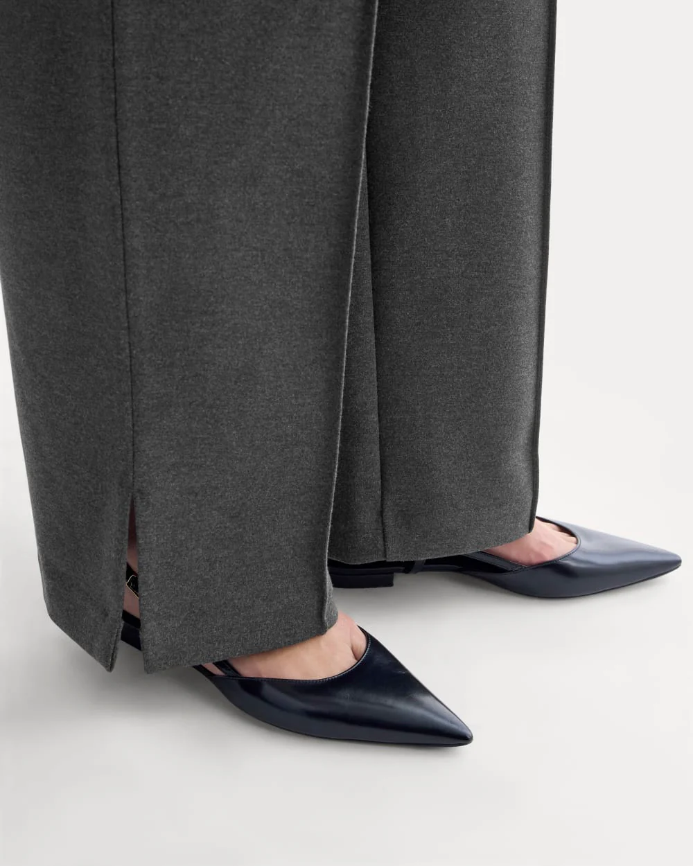 Ponte Wide-Leg Trouser | Heathered Soot - Image 4