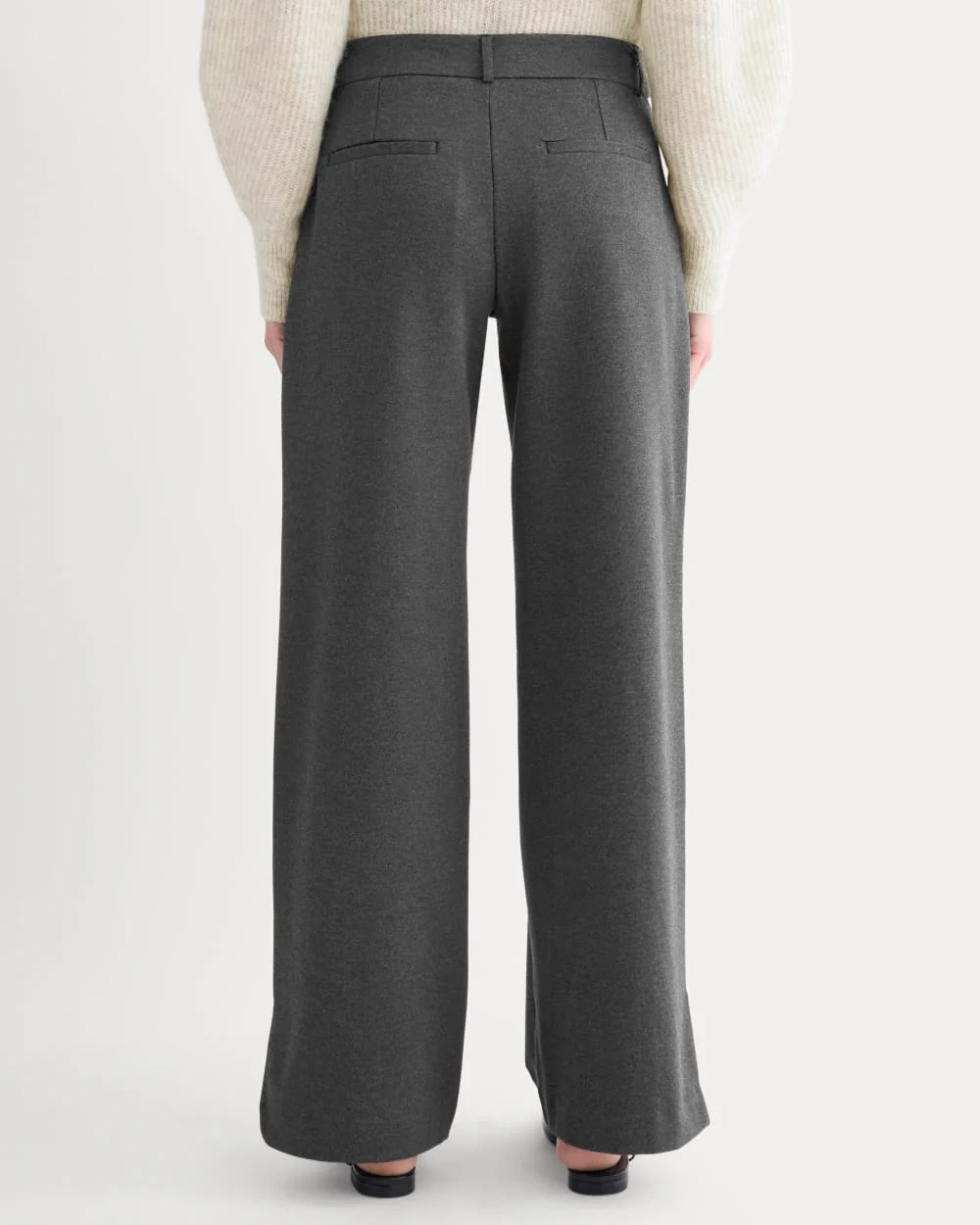 Ponte Wide-Leg Trouser | Heathered Soot - Image 5