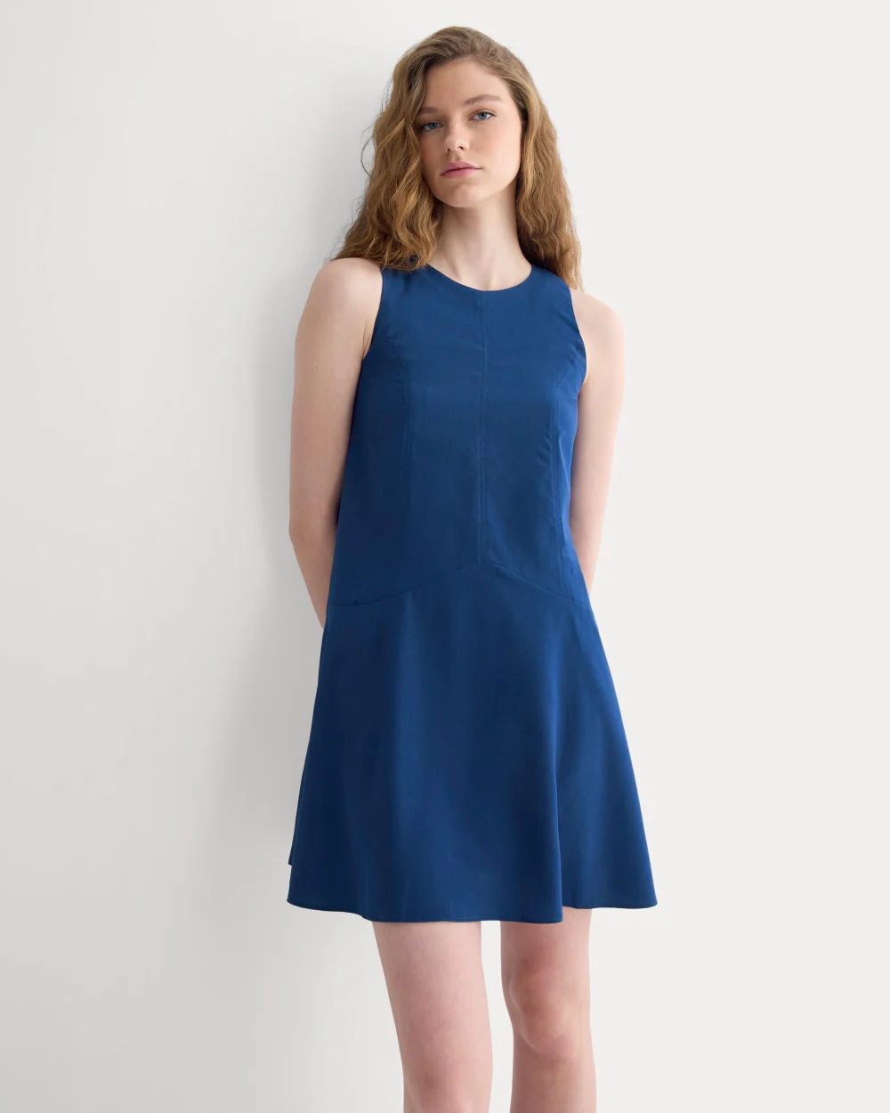 Drop Waist Mini Dress | Estate Blue - Image 3