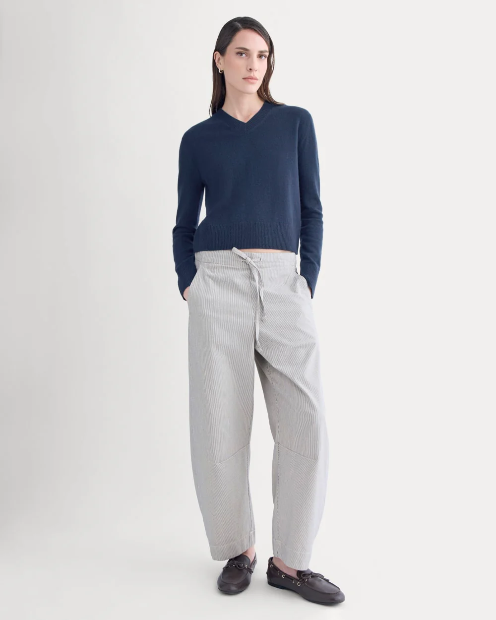 The Easy Barrel Pant | Canvas Tan / Navy - Image 3
