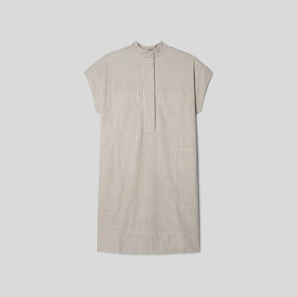 The Easy Workwear Dress | Canvas Tan / Navy - Image 2