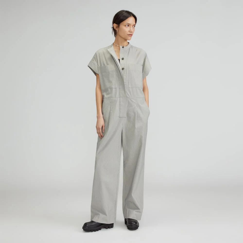 The Easy Workwear Jumpsuit | Canvas Tan / Navy