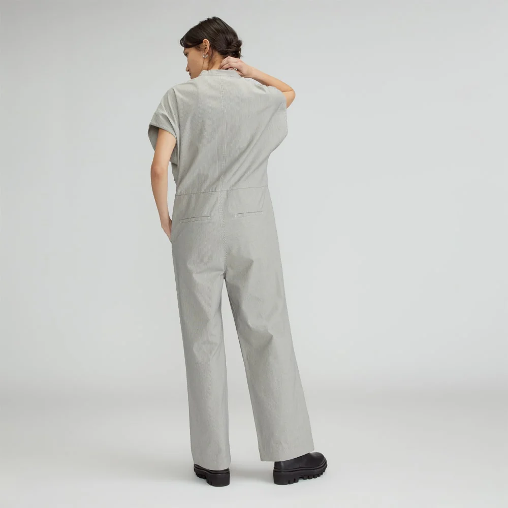 The Easy Workwear Jumpsuit | Canvas Tan / Navy - Image 4