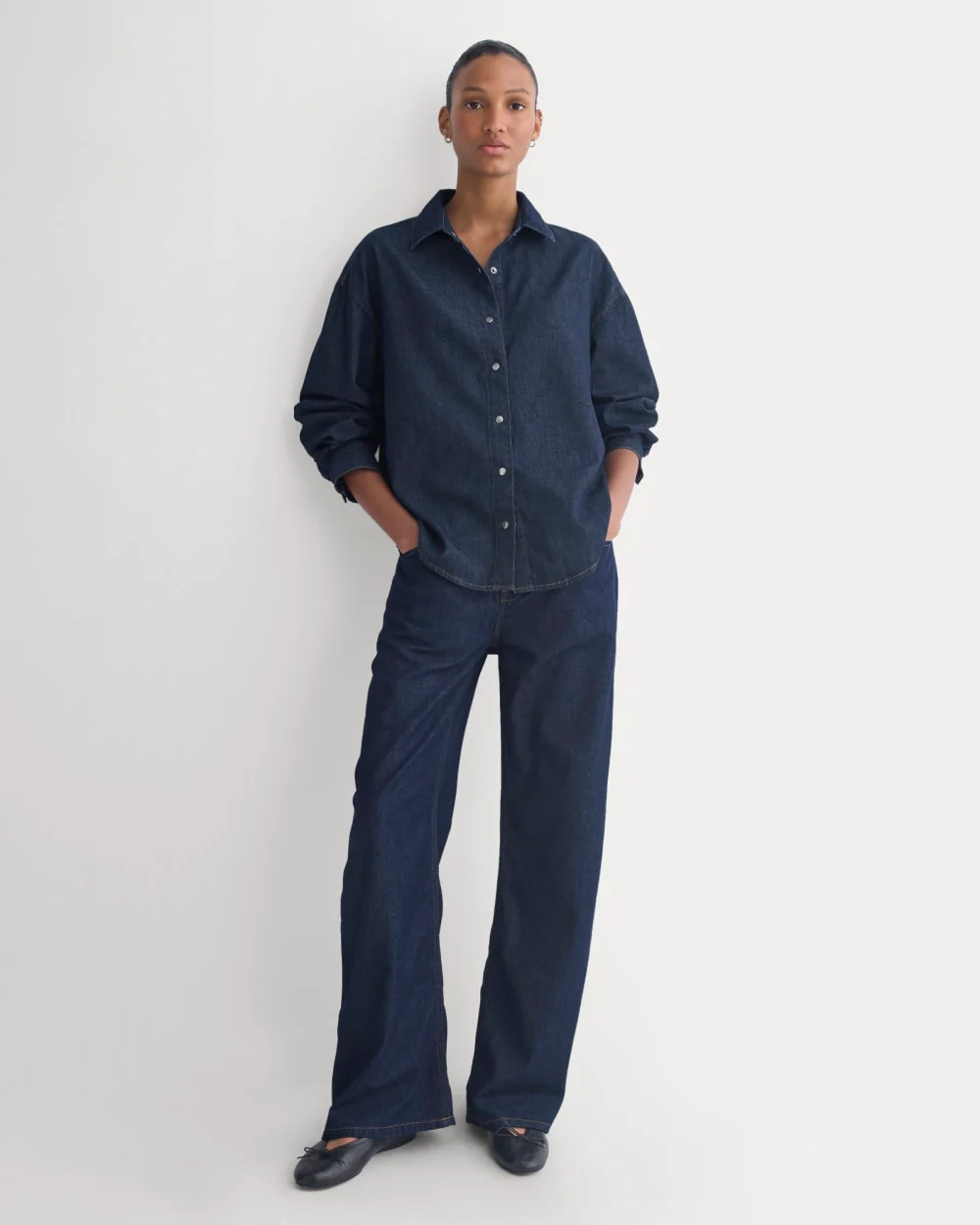 Everlane x Elena Bonvicini Balboa Button-Up Shirt | Deep Bay Indigo - Image 3
