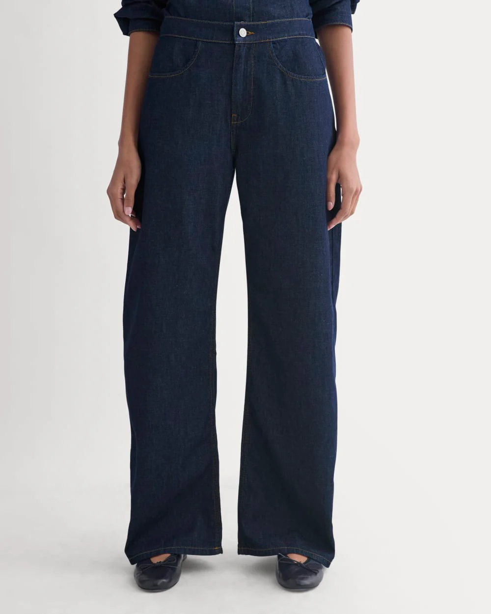 Everlane x Elena Bonvicini Crescent Barrel Jean | Deep Bay Indigo - Image 3