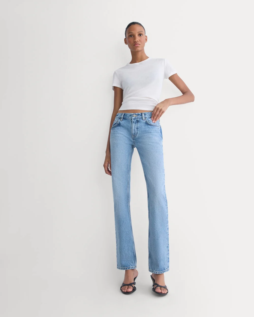 Everlane x Elena Bonvicini Highland Low-Rise Cigarette Jean | Crystal Cove Indigo - Image 4