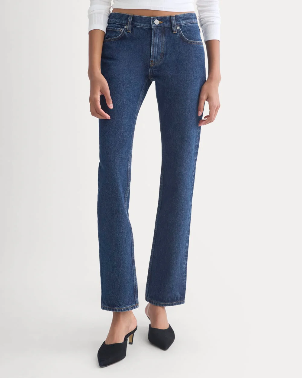 Everlane x Elena Bonvicini Highland Low-Rise Cigarette Jean | Deep Bay Indigo - Image 3
