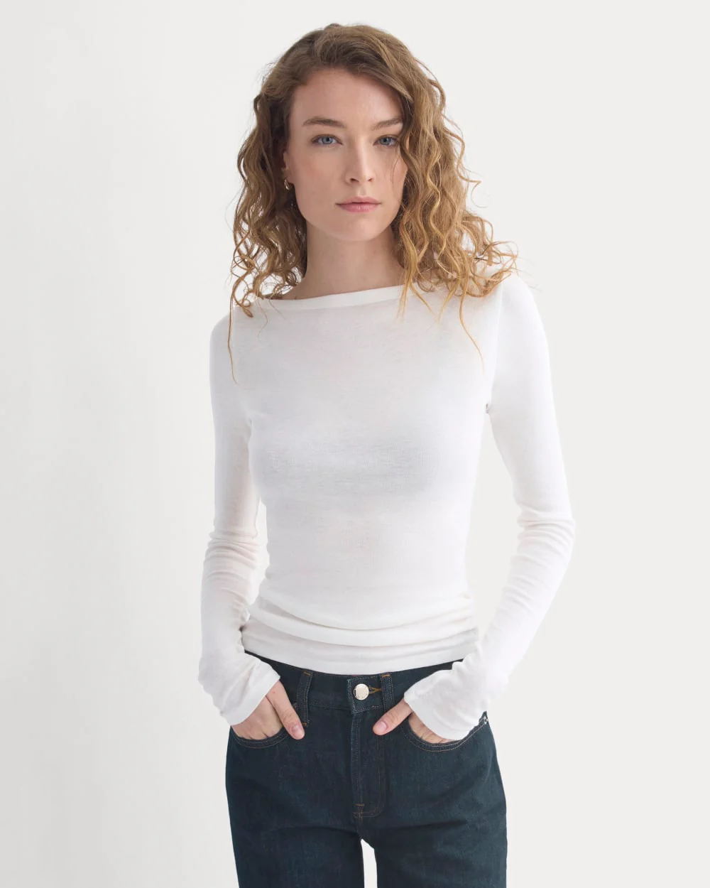 Tissue Boatneck Top | Bone