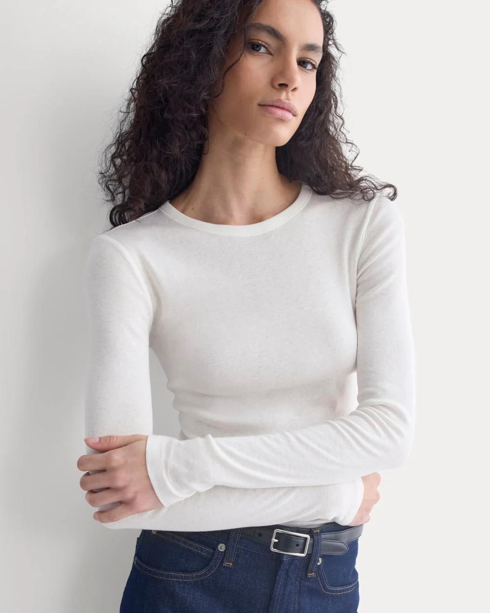 Tissue Long-Sleeve Crew | Bone - Image 4
