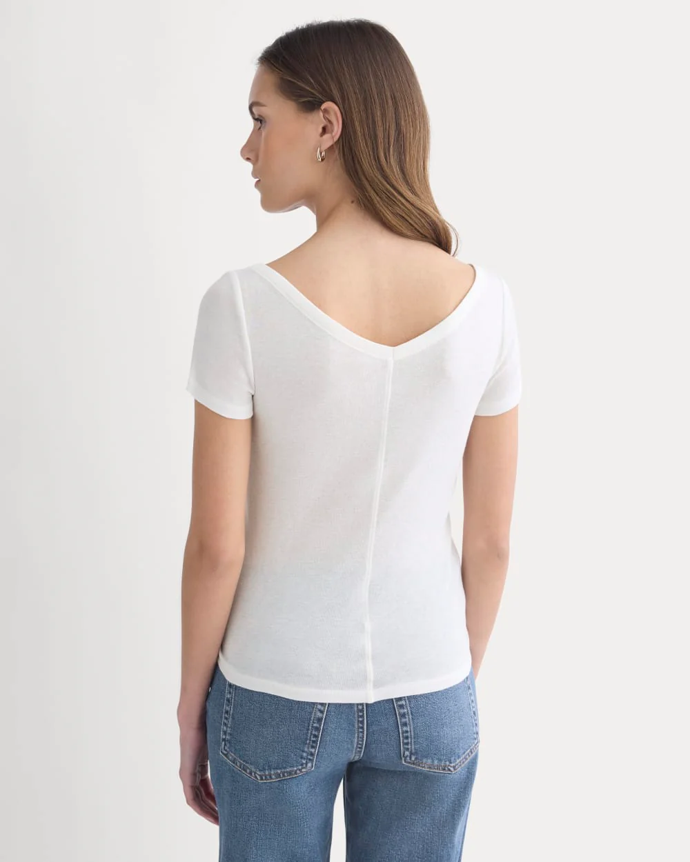 Tissue Short-Sleeve V-Neck Top | Bone - Image 5