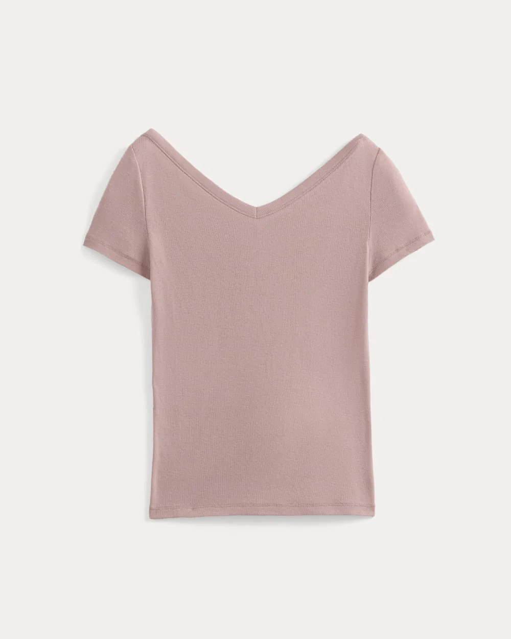 Tissue Short-Sleeve V-Neck Top | Dusty Rose - Image 2
