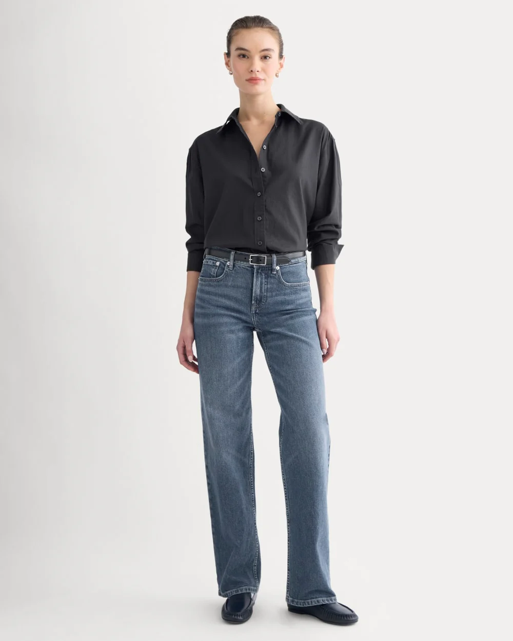 Everyday Shirt in Silky Cotton | Black - Image 3