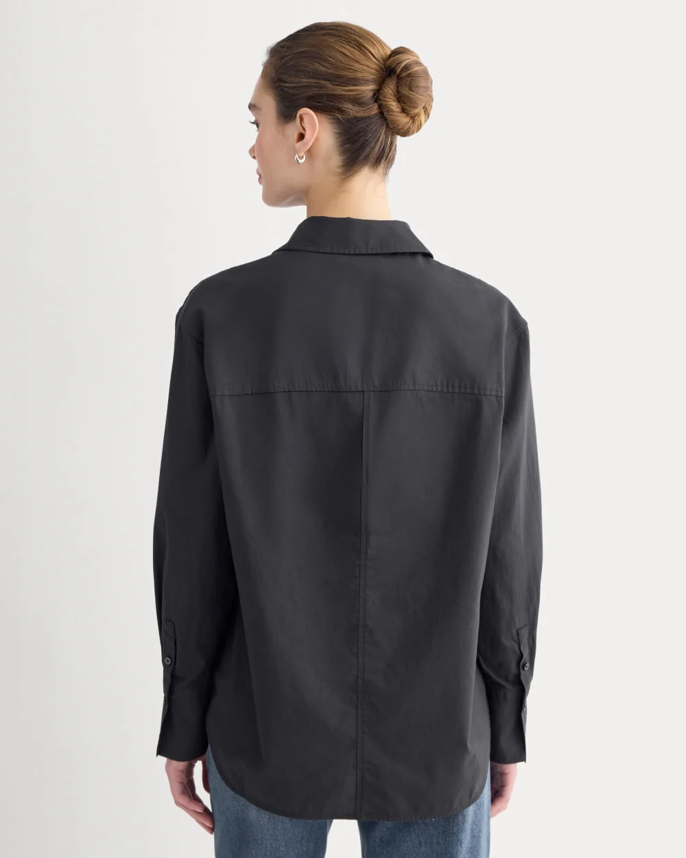 Everyday Shirt in Silky Cotton | Black - Image 5