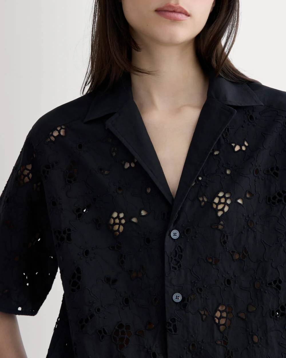 The Eyelet Camp Shirt | Black - Image 4