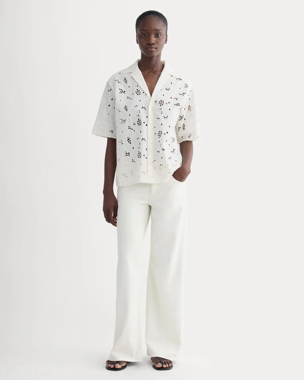 The Eyelet Camp Shirt | Bone - Image 3