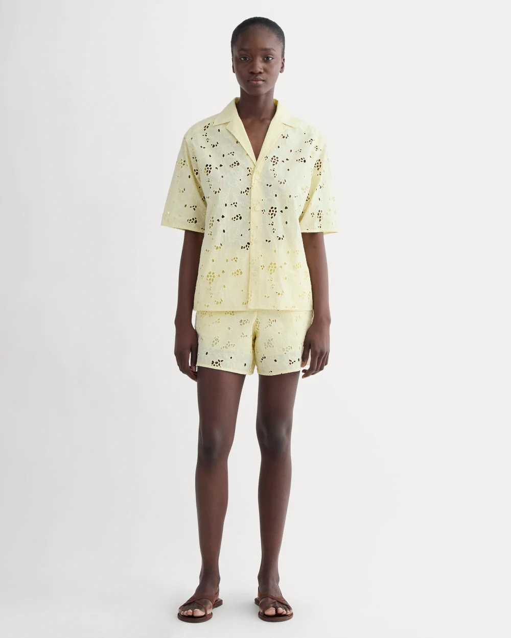 The Eyelet Camp Shirt | Light Yellow - Image 3