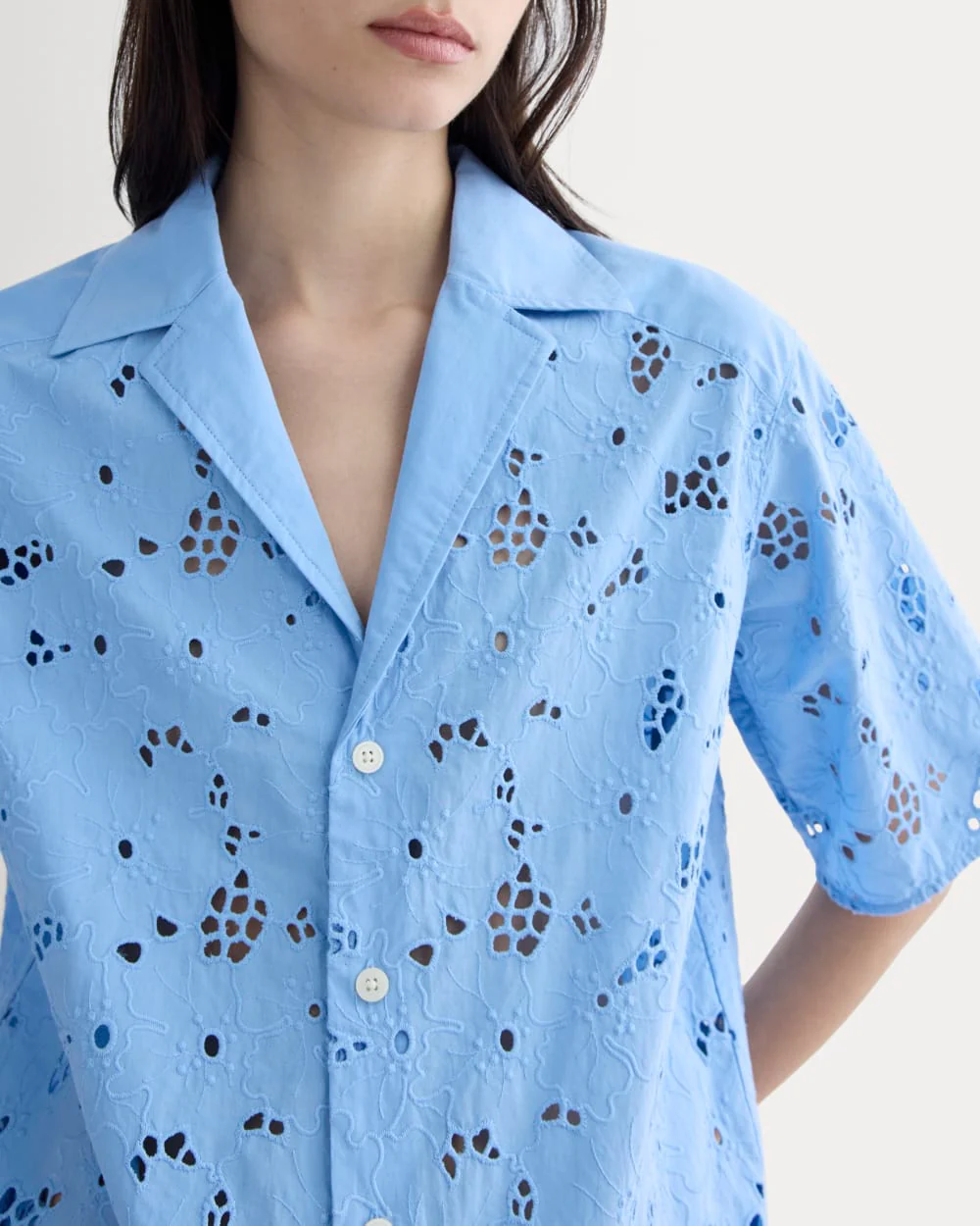 The Eyelet Camp Shirt | Sky Blue - Image 4