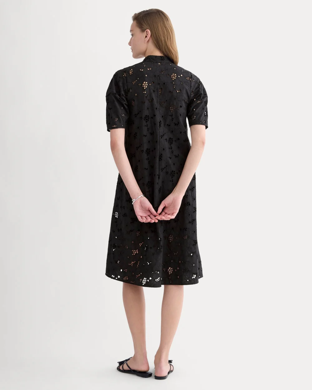 The Eyelet Midi Dress | Black - Image 4