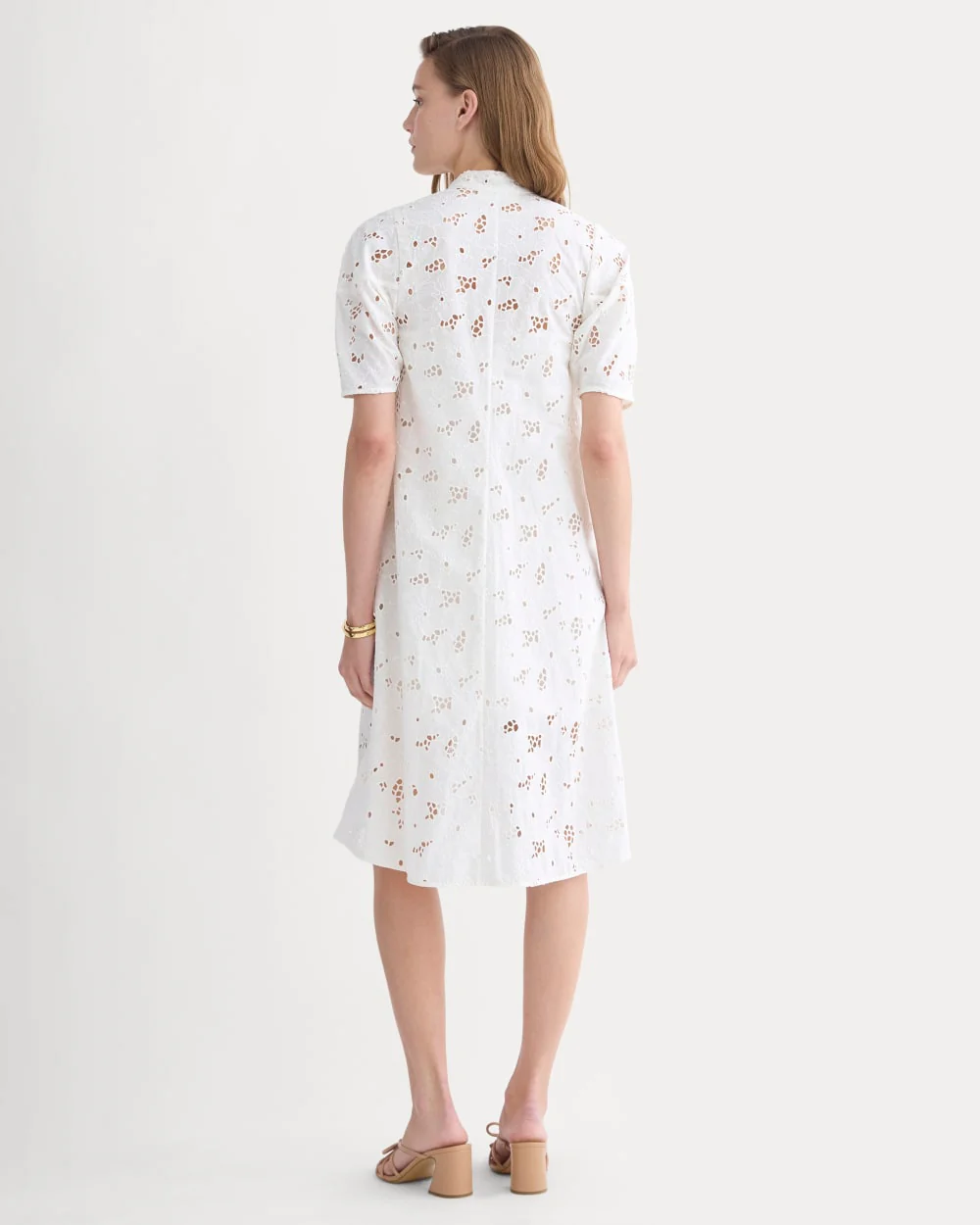 The Eyelet Midi Dress | Bone - Image 4