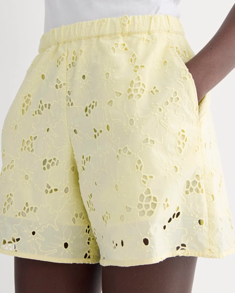 The Eyelet Pull-On Short | Light Yellow - Image 4