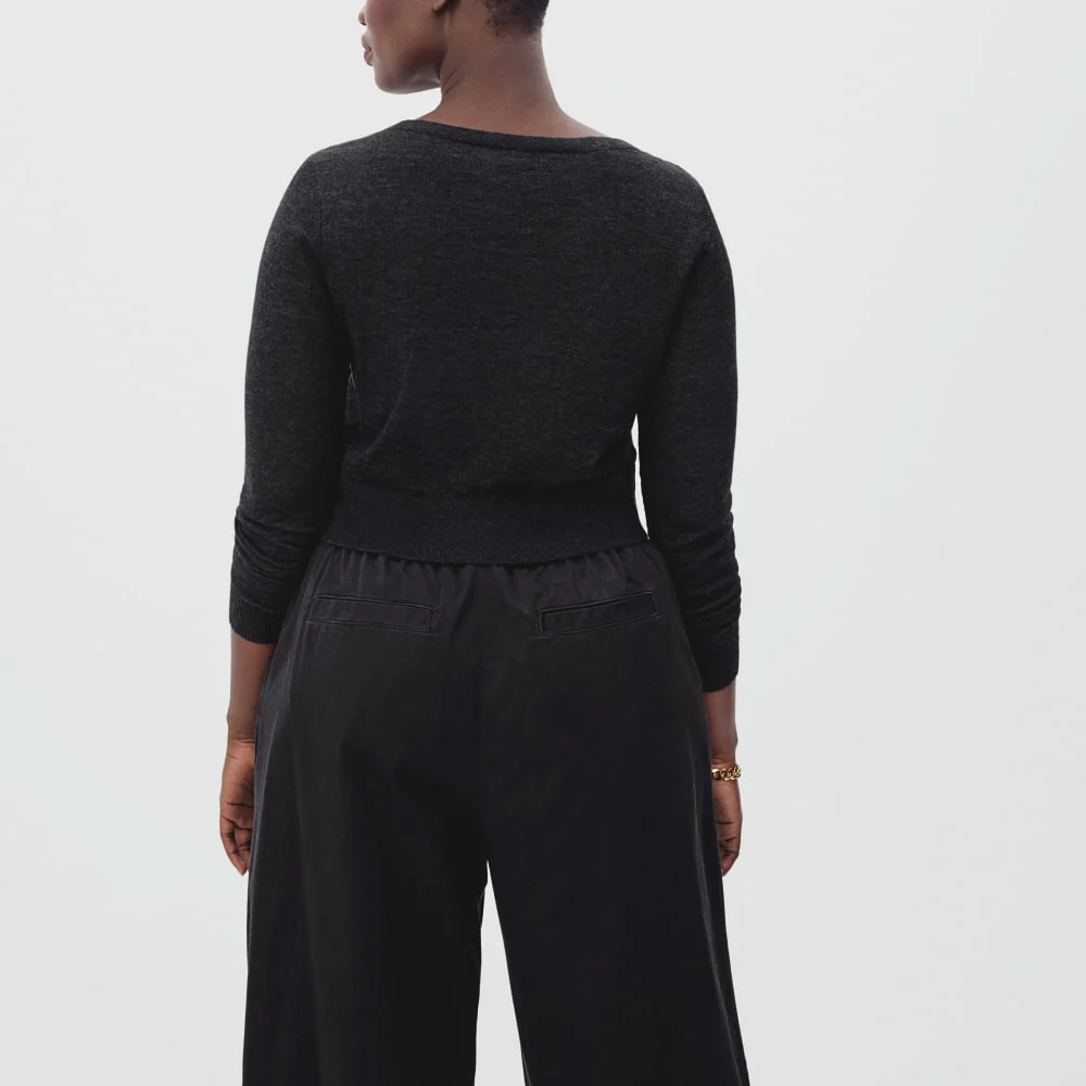 The Featherweight Alpaca Cardigan | Heathered Black - Image 5