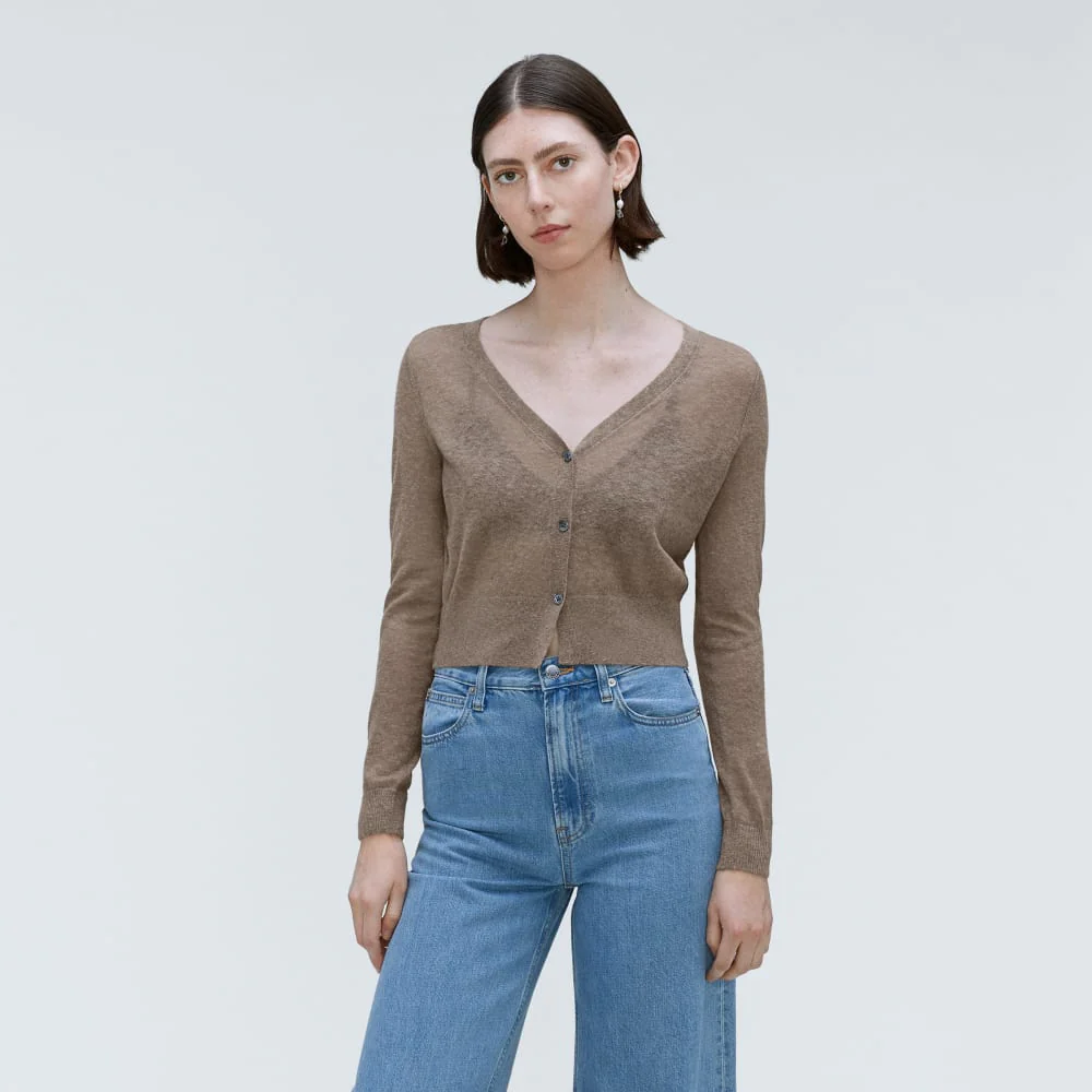 The Featherweight Alpaca Cardigan | Taupe Grey