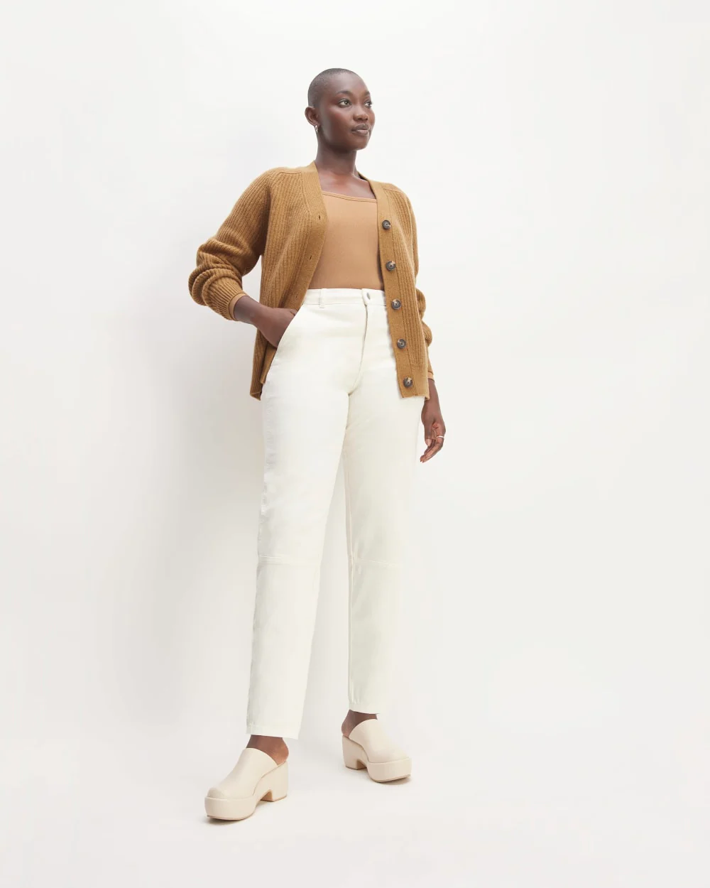 The Felted Merino Cardigan | Deep Camel - Image 3