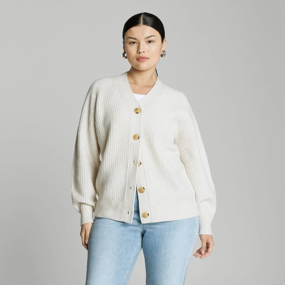 The Felted Merino Cardigan | Heathered Oat