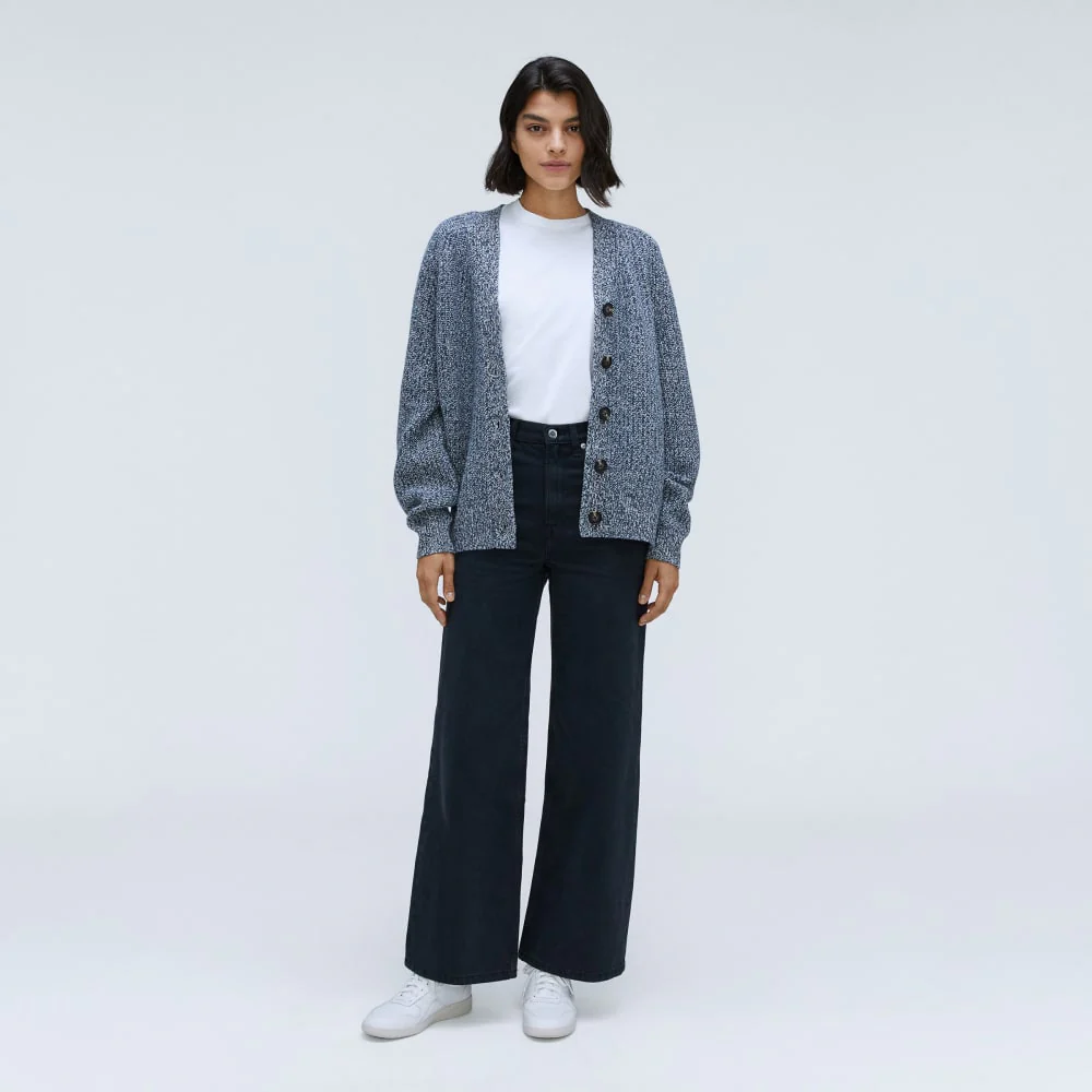 The Felted Merino Cardigan | Dark Mallard / Oat Twist - Image 6