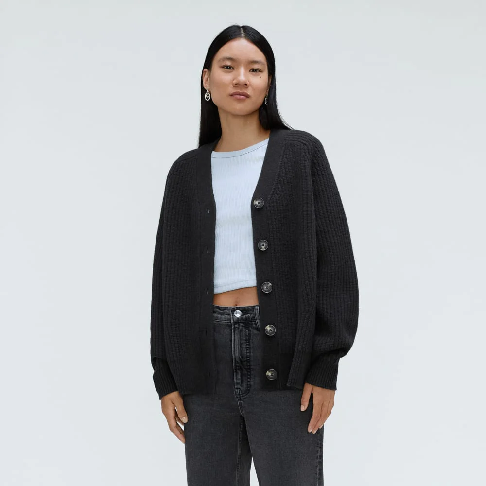 The Felted Merino Cardigan | Black