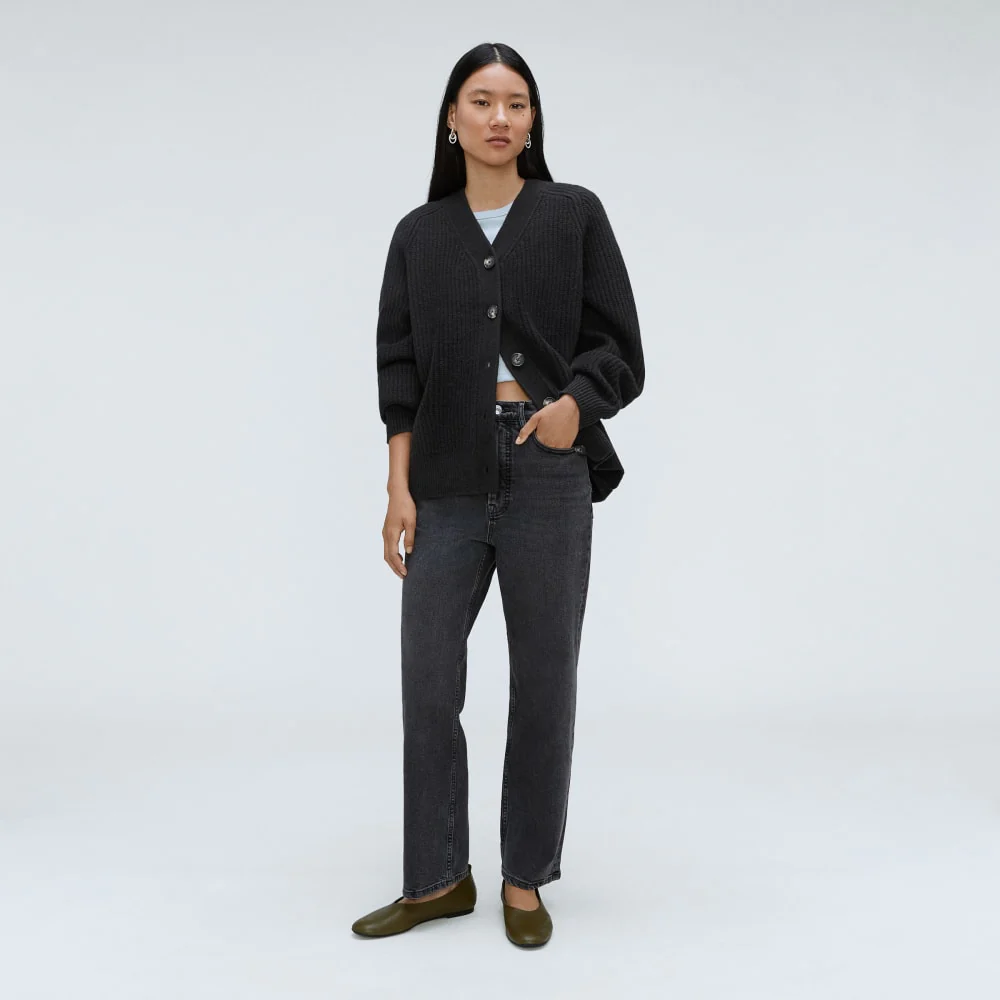 The Felted Merino Cardigan | Black - Image 6